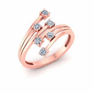 טבעת אופנתית יהלומים משובצת ביהלומי מעבדה cvd למתנה לאמא לאישה ולנערה